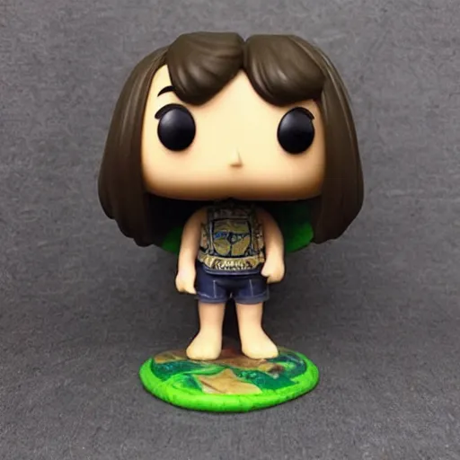 Prompt: “ a funko pop of a man with long hair riding a giant turtle, highly detailed, photo real ”