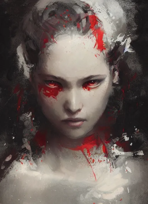 Prompt: female hell girl, beautiful face, rule of thirds, intricate outfit, spotlight, concept art, digital painting, by greg rutkowski, by jeremy mann,