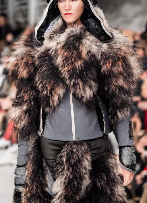 Image similar to hyperrealistic and heavy detailed moncler runway show of x - men, leica sl 2 5 0 mm, vivid color, high quality, high textured, real life