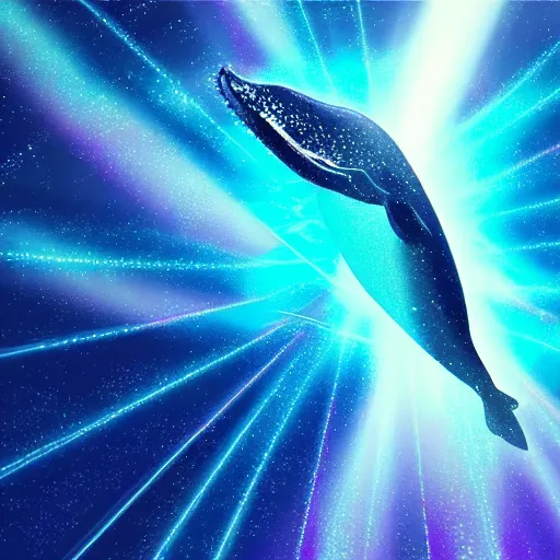 Prompt: whale swimming in galaxy, god rays, cinematic, insanly detailed, neon