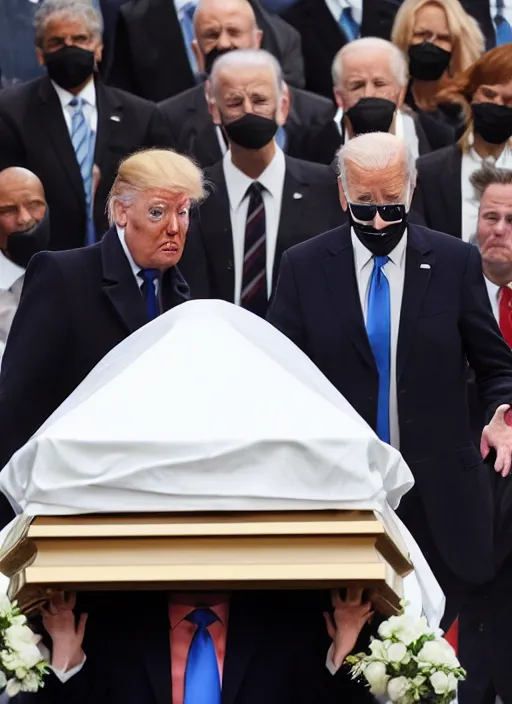 Prompt: funeral for donald trump and joe biden