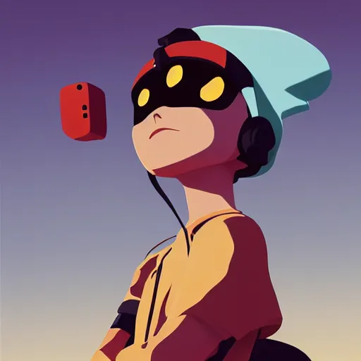 Image similar to face icon stylized minimalist flcl, loftis, cory behance hd by jesper ejsing, by rhads, makoto shinkai and lois van baarle, ilya kuvshinov, rossdraws global illumination