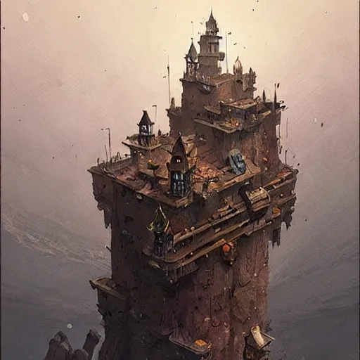 Prompt: an incredible floating castle by ian mcque