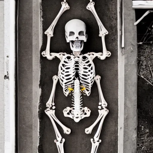 Prompt: Photograph of a pikachu skeleton, national geographic, iPhone photo