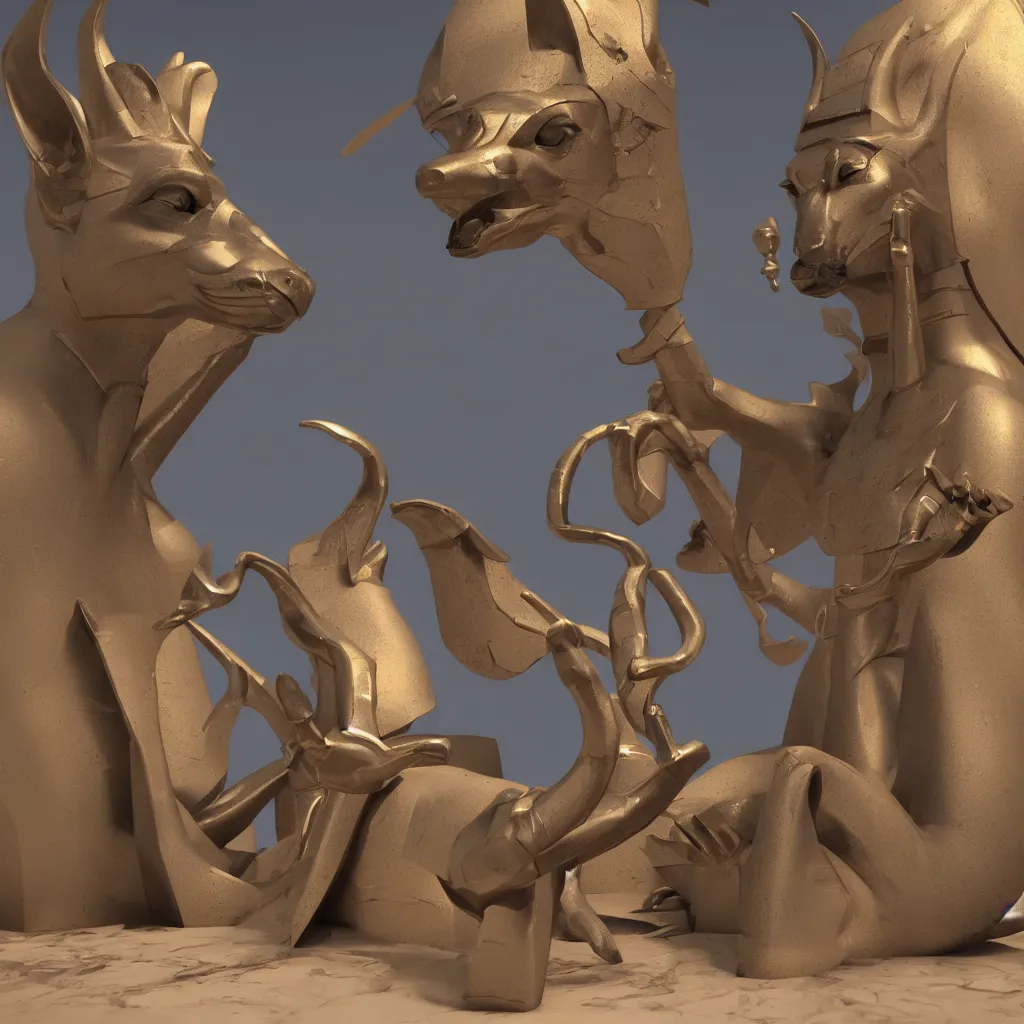 Prompt: realistic Egyptian Anubis, octane render, global illumination