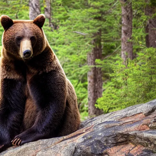 Prompt: a bear being interviewed on the Joe Rogan Experience podcast, professional photograph, 8k