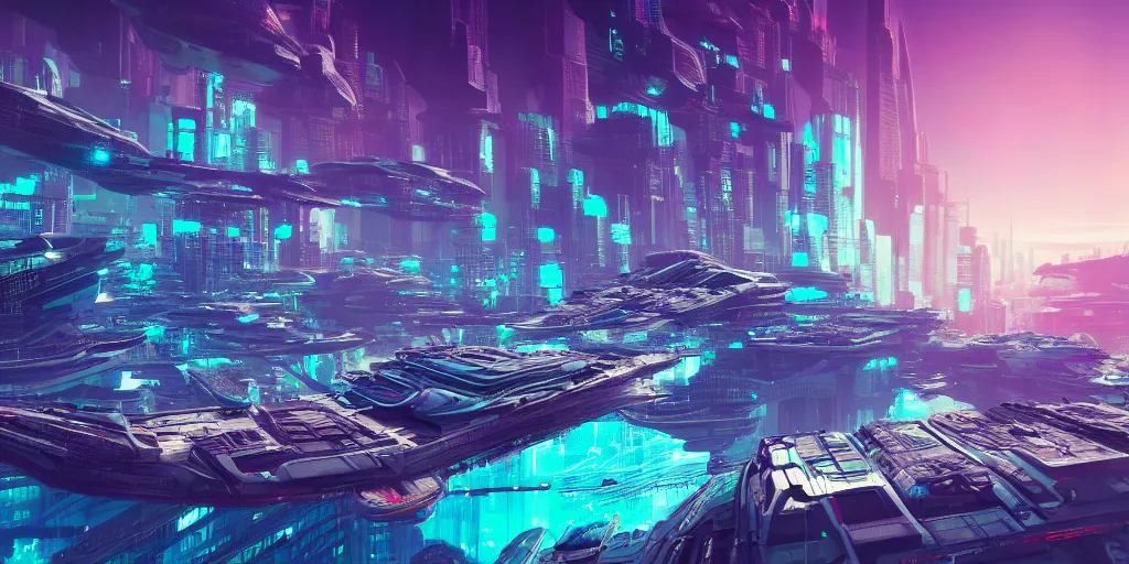 Prompt: futuristic floating synthwave city, science fiction digital art, award winning, trending on artstation, digital art. highly detailed 8 k. intricate. lifelike.