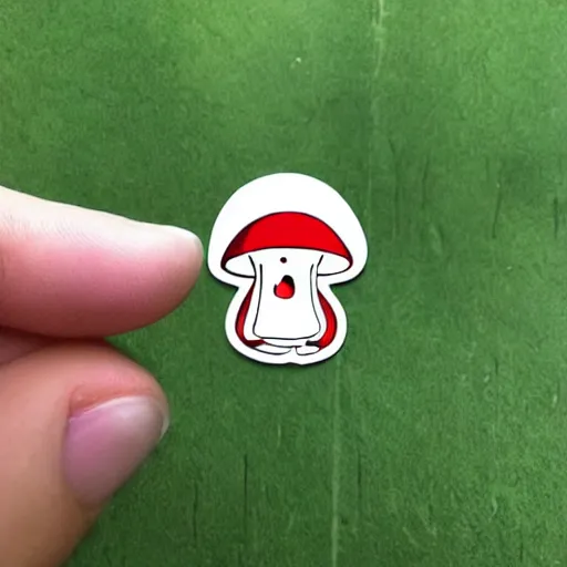 Image similar to cute mushroom with face sticker