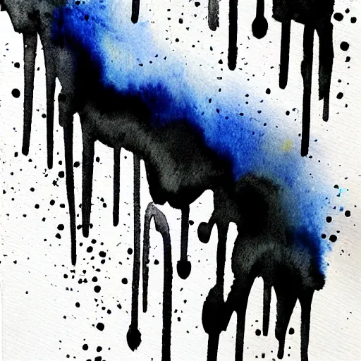 Prompt: aquarelle watercolor stain splash, black water paint