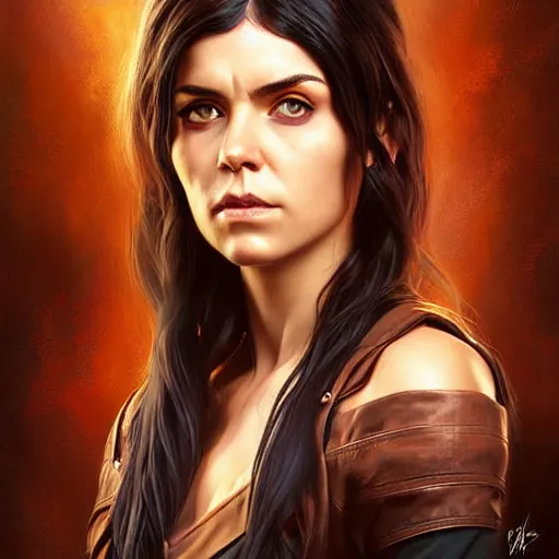 Image similar to digital art, portrait of octavia blake is skairipa in the 100 tv show, by artgerm, by krenz cushart, by peter kemp, by ross tran