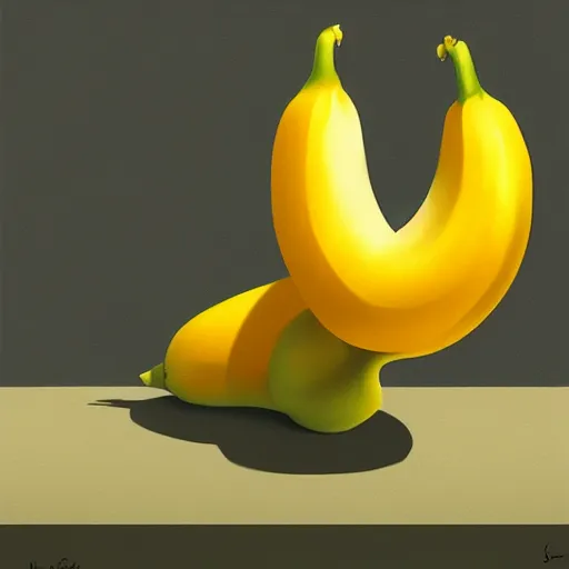 Image similar to goro fujita ilustration a real full juicy yellow bananas, painting by goro fujita, sharp focus, highly detailed, artstation