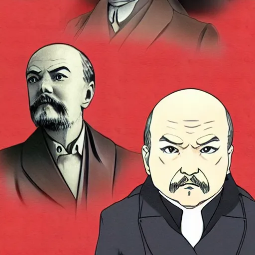 Image similar to lenin in japanese anime style