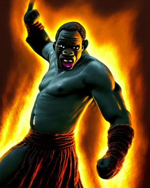 Image similar to Balrog from Lord of the rings in GTA V loading screen, GTA V Cover art by Stephen Bliss, boxart, loading screen,