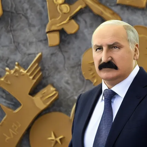 Image similar to Alexander Lukashenko as a supervillain, holding earth in his hands