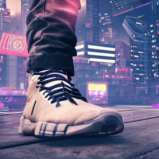 Prompt: cyberpunk sneaker concept unreal engine