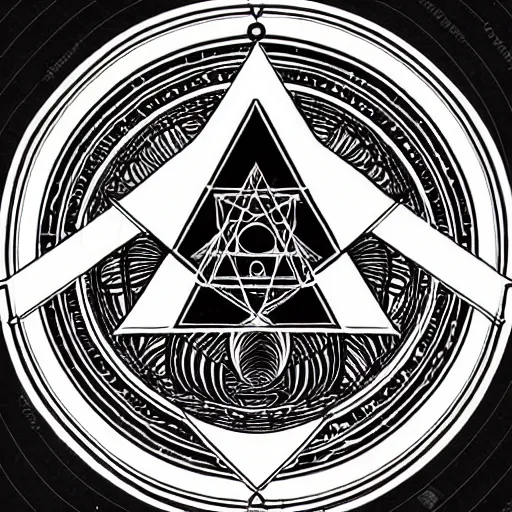 Image similar to occult ancient asymmetric sigil sacred geometry demon angel