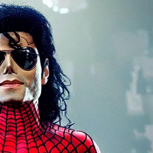 Prompt: michael jackson as spider - man