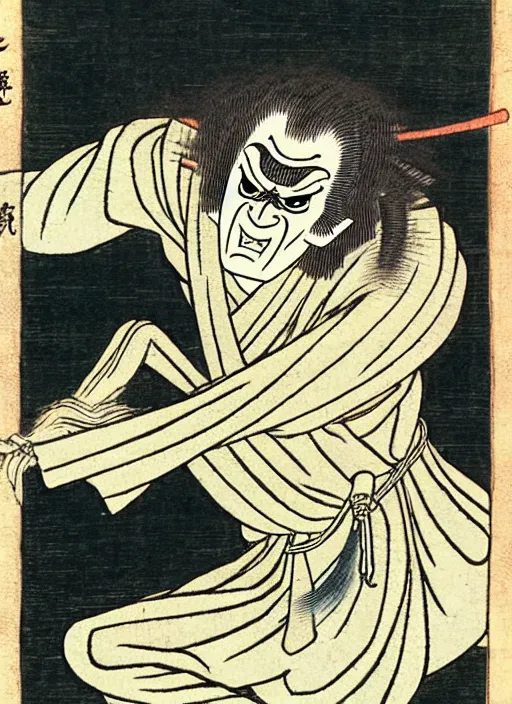 Prompt: frankenstein as a yokai illustrated by kawanabe kyosai and toriyama sekien