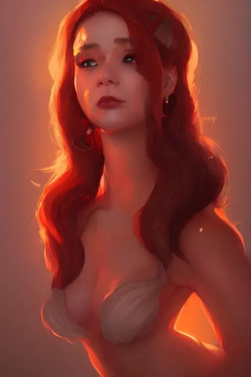 Image similar to a detailed portrait of a beautiful woman with ( red panda ) features, in professional makeup, dramatic lighting, by lois van baarle, ross tran, greg rutkowski, 4 k, trending on artstation