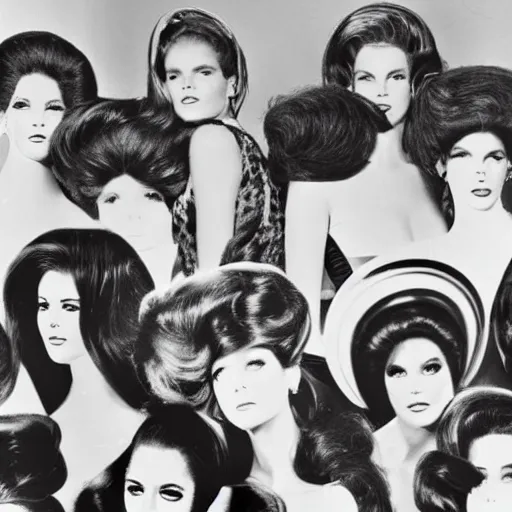 Prompt: 1 9 6 9 big hair day fashion models in new york