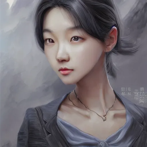 Image similar to dynamic composition, motion, ultra-detailed, incredibly detailed, a lot of details, amazing fine details and brush strokes, colorful and grayish palette, smooth, HD semirealistic anime CG concept art digital painting, watercolor oil painting of a young office lady, by a Chinese artist at ArtStation, by Huang Guangjian, Fenghua Zhong, Ruan Jia, Xin Jin and Wei Chang. Realistic artwork of a Chinese videogame, gradients, gentle an harmonic grayish colors.