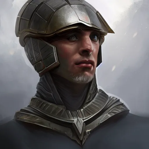 Image similar to portrait of an ancient roman space warrior, D&D, fantasy, elegant, hopeful, muscular, highly detailed, digital painting, artstation, concept art, smooth, sharp focus, illustration