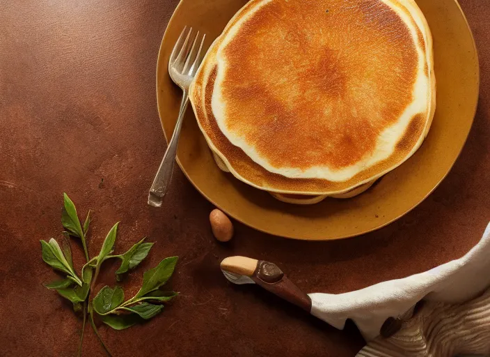 Image similar to potato on a pancake, professional food photography, studio lighting, plating