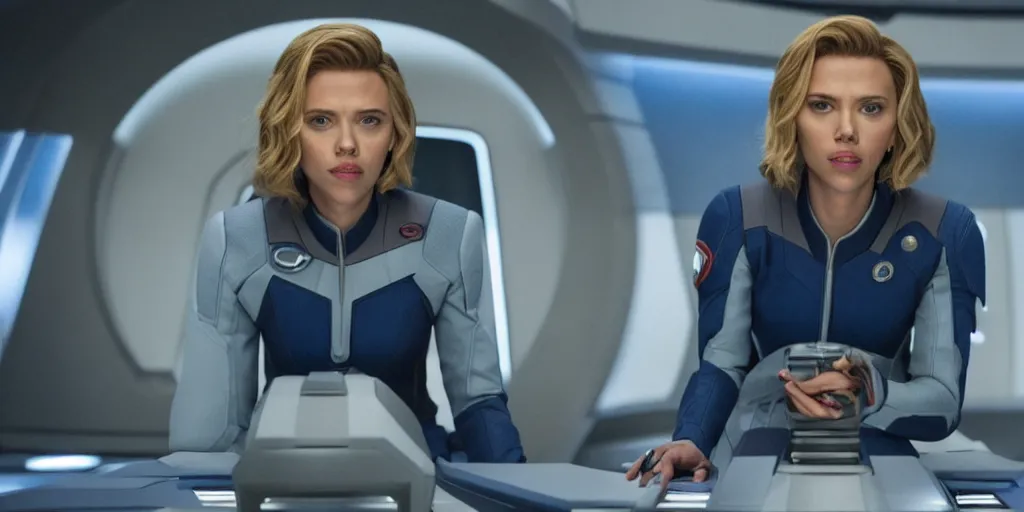 Prompt: Scarlett Johansson in a scene from The Orville