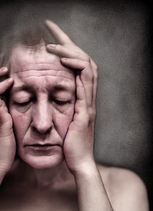 Image similar to conceptual photography portrait of what it's like to live with depression, 4 k