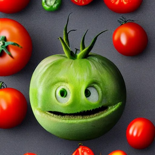 Image similar to Tomato monster, 4k