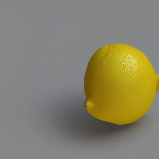 Image similar to a high quality render of a low poly lemon,