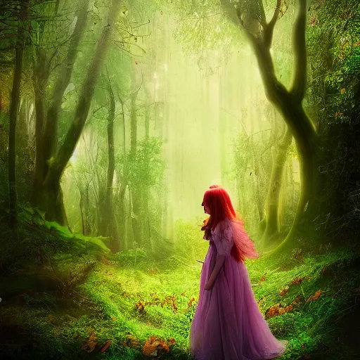 Prompt: a fairy in an enchanted forest. photograph by wlop.-w 1040