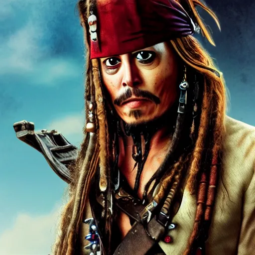 Prompt: Elon Musk as a Jack Sparrow from Pirates of the Caribbean, artstation, digital art, hyperrealistic, high quality, high detalied, 8K,