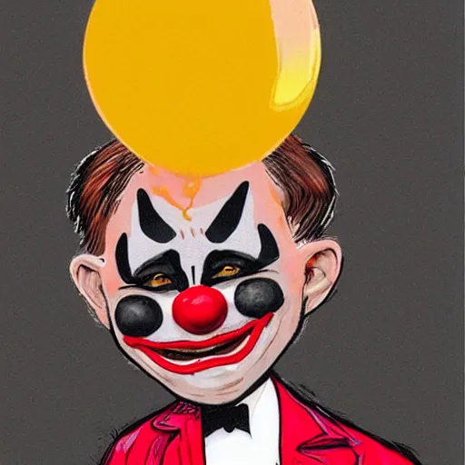 Prompt: Elon Musk in a clown outfit drawn by H.R. Gieger