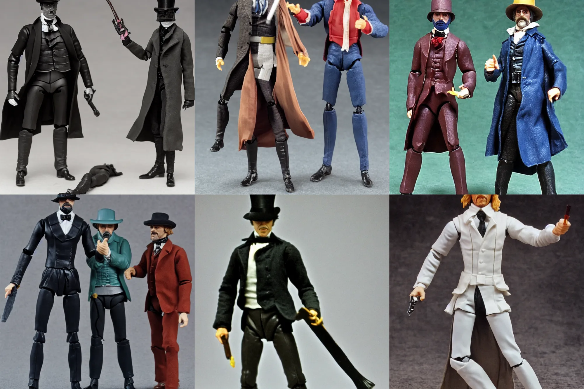 Prompt: Jack the Ripper as 1980's Kenner style action figures, 5 points of articulation, full body, 4k, highly detailed. look at all that detail!