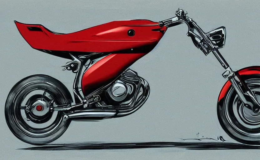 Prompt: 1 9 6 0 s yamaha sport motorcycle concept, sketch, art,