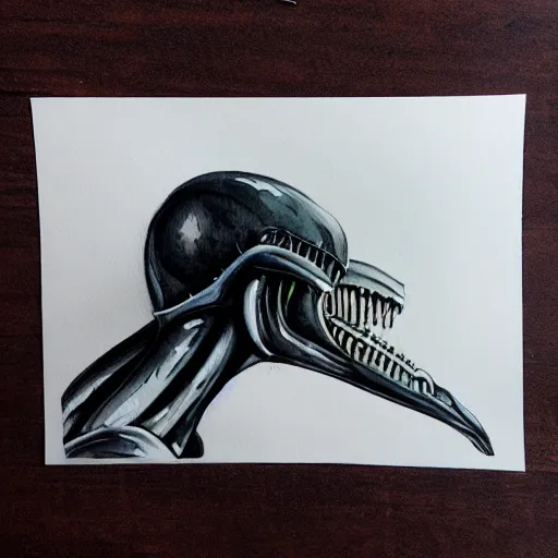 Prompt: xenomorph, watercolor