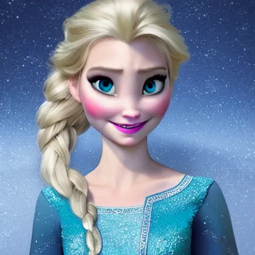 Prompt: elsa from frozen as a real person