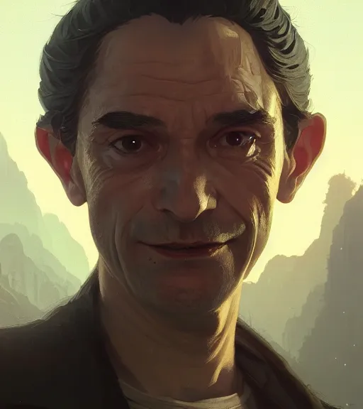 Image similar to highly detailed portrait voltaire in gta v, stephen bliss, unreal engine, fantasy art by greg rutkowski, loish, rhads, ferdinand knab, makoto shinkai and lois van baarle, ilya kuvshinov, rossdraws, tom bagshaw, global illumination, radiant light, detailed and intricate environment