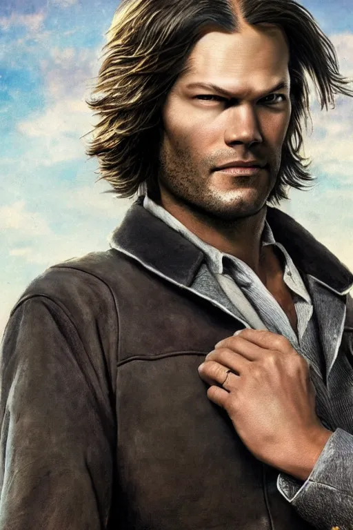 Prompt: a ultradetailed portrait of jared padalecki as an old west gunfighter, masterpiece, 8 k, art by rembrant and akira toriyama