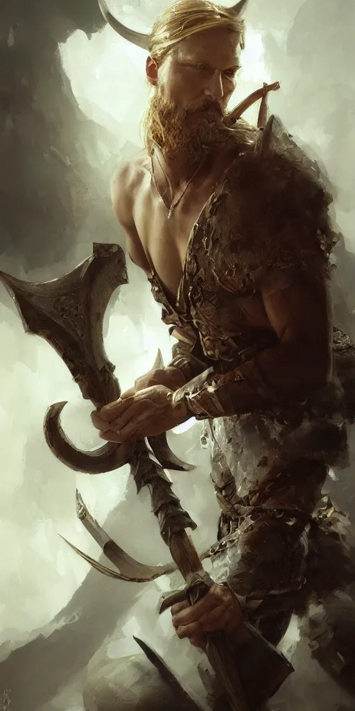 Prompt: highly detailed beautiful photography of a viking, sharp focus, dynamic lighting, elegant harmony, beauty, masterpiece, by riccardo federici, by craig mullins, by greg tocchini, ferri