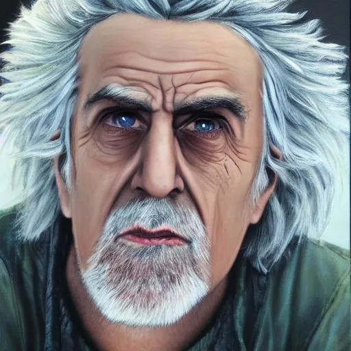 Image similar to lifelike portrait of rick sanchez, photo