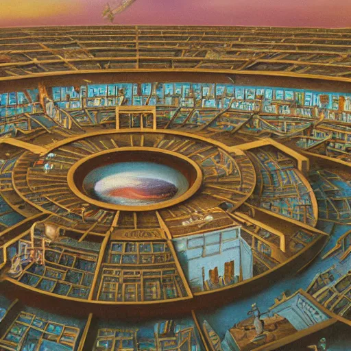 Image similar to Surrealist painting of Foucault's Panopticon, CG society, 4k, 8k