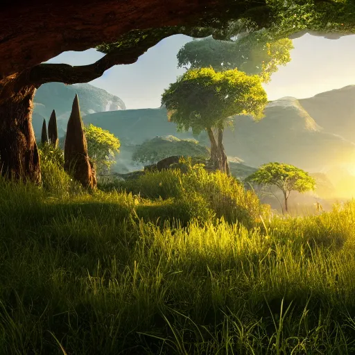Prompt: a beautiful landscape, octane render, nvidia raytracing demo, masterpiece