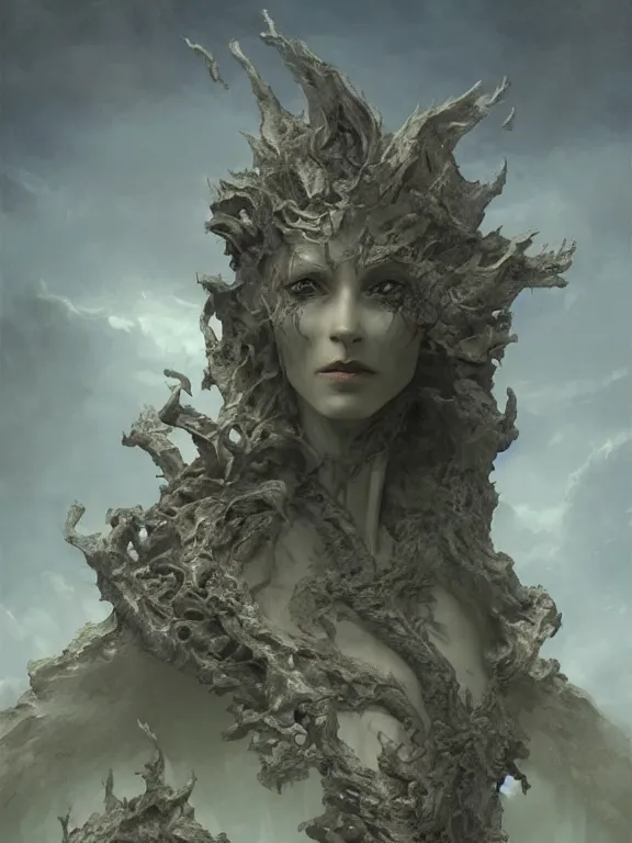 Prompt: a ultradetailed beautiful concept art of a strange and shady statue of an old and forgot divinity, made from old stone, the air seems to become oppressing around it, fantasy concept art, high resolution 4 k, by tom bagshaw, greg rutkowski, charlie bowater and artgeem