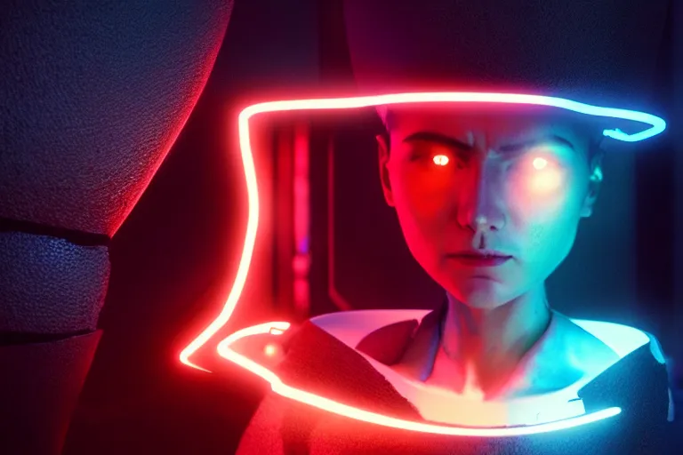 Image similar to vfx film, love death and robots, flat color profile low - key lighting award winning photography arri alexa cinematography, hyper real photorealistic cinematic, atmospheric cool colorgrade