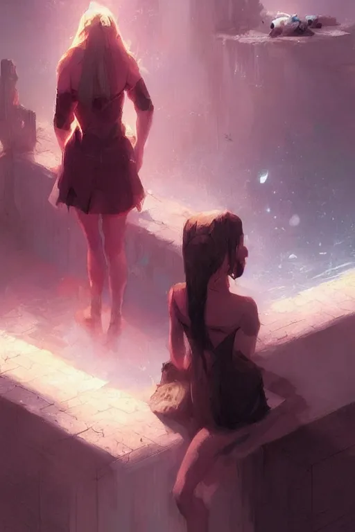 Image similar to two beautiful idols having a stare down, details, sharp focus, illustration, by Jordan Grimmer and greg rutkowski, Trending artstation, pixiv, digital art