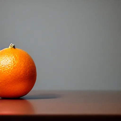 Prompt: an orange on a table, studio lighting