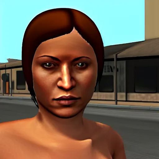 Image similar to close up of a woman in GTA San Andreas, PlayStation 2 graphics, low quality 3D model