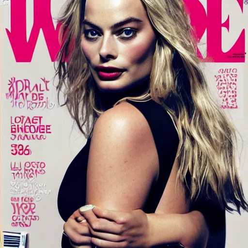 Image similar to margot robbie overweight, fashion magazine photography, soft lighting